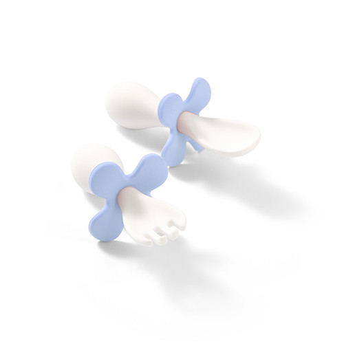 BabyOno evőeszköz-készlet - ergonomikus, dobozzal kék 969/03 baba kanál, baba villa